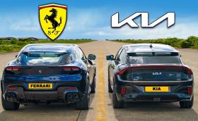 ВИДЕО: Ferrari Purosangue срещу… KIA EV6. Кой е по-бърз?