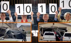 10 от 10 точки за това летящо паркиране! (Видео)