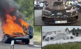 ДВА МЕСЕЦА ЖИВОТ: Изложбен Mercedes-AMG One изгоря в Германия (ВИДЕО)