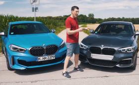 Битка на поколенията: новото M135i с предно срещу старото M140i със задно (видео)