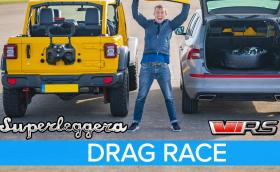Може ли Jeep Wrangler да бие Skoda Kodiaq RS... на пътя? Видео