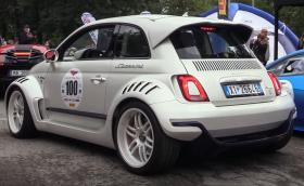 Giannini 350 GP e чудовищен Fiat 500 с мотор от Alfa 4C, 350 коня и окачване Öhlins