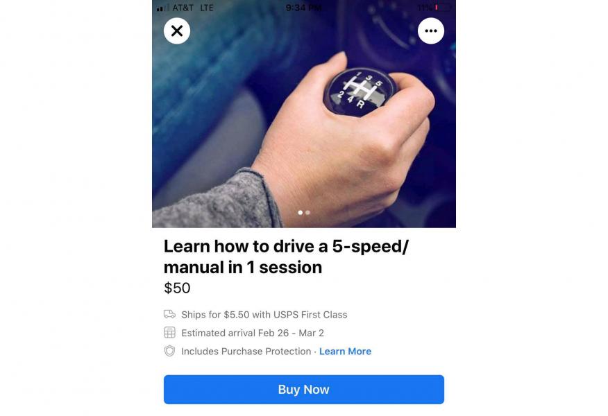 Американка предлага курс за боравене с 5степенна ръчна кутия. Цената е