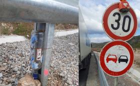 Пътен знак по магистрала “Европа” се крепи на бутилка водка!?
