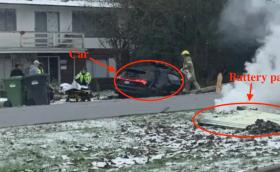 Батерията на Audi e-tron излетя от колата при катастрофа
