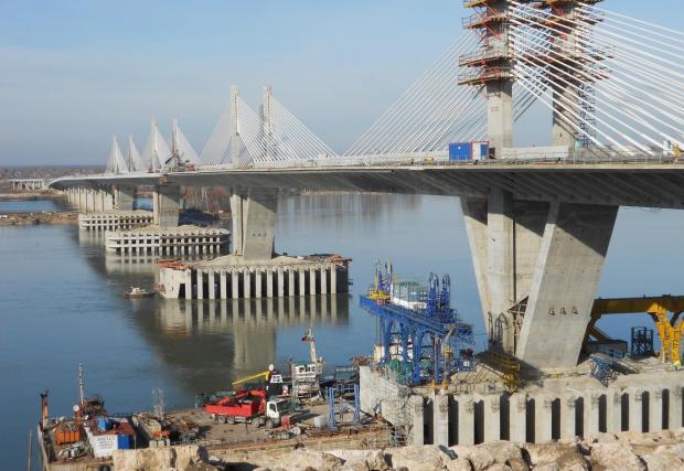 Дунав мост 2 при Видин по време на строителството